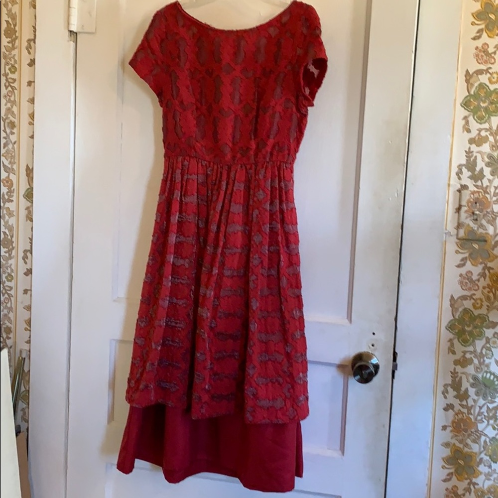 Red lace dress